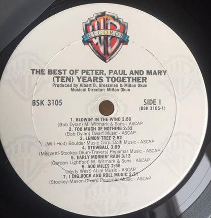 The Best Of Peter, Paul And Mary (Ten) Years Together - secondary