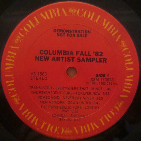 Columbia Fall '82 New Artists Sampler - primary