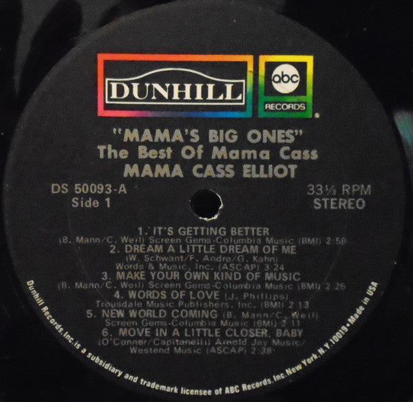Cass Elliot - Mama's Big Ones: Her Greatest Hits