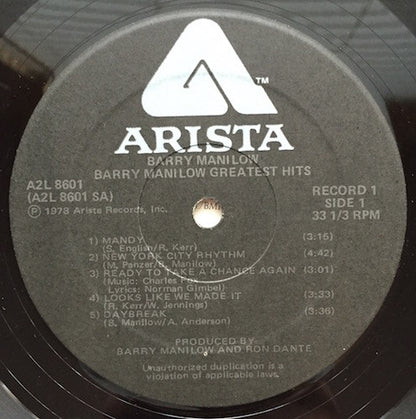 The Very Best Of Barry Manilow  - secondary