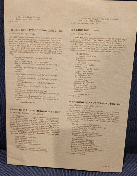 Sing Along With Millard Fillmore (The Life Album Of Presidential Campaign Songs) - secondary