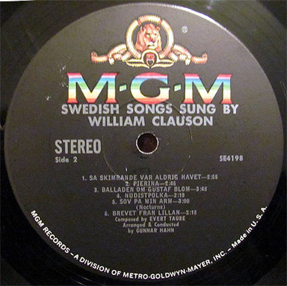 Swedish Songs Sung By William Clauson - secondary