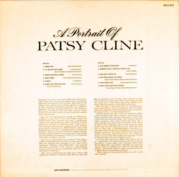 A Portrait Of Patsy Cline - secondary
