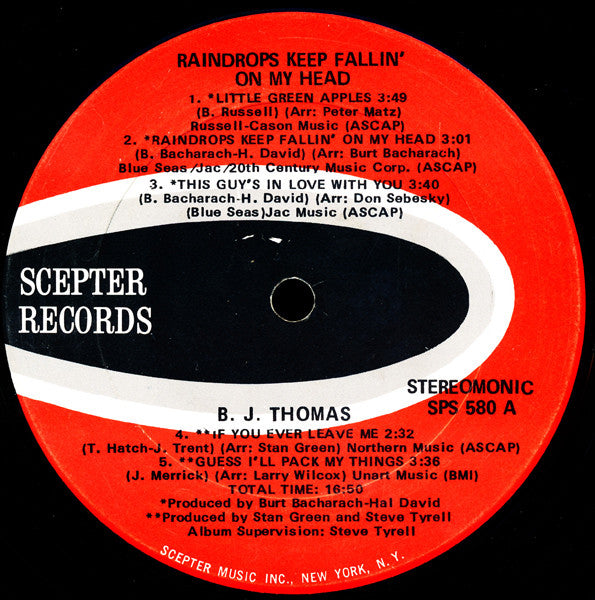 Raindrops Keep Fallin' On My Head - secondary