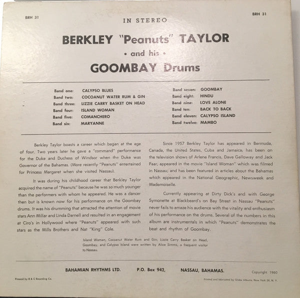 John Berkely "Peanuts" Taylor - Berkley "Peanuts" Taylor And His Goombay Drums