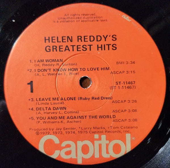 Helen Reddy's Greatest Hits - secondary