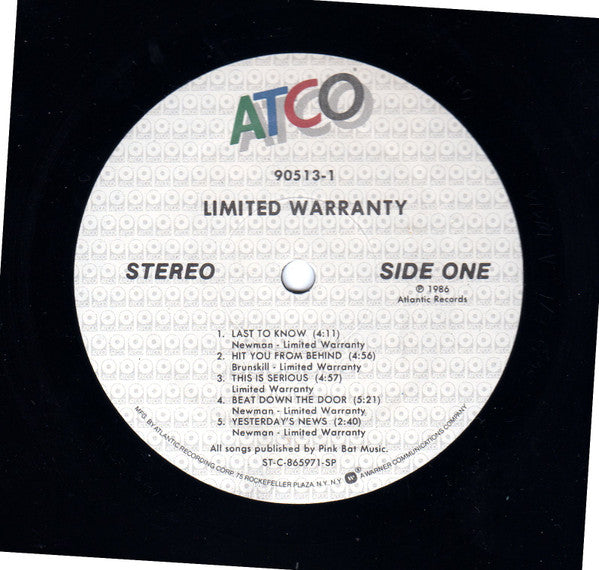 Limited Warranty - secondary