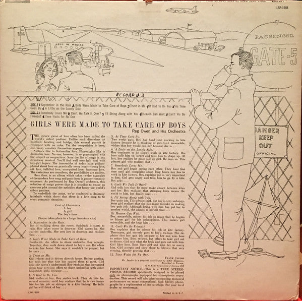 Reg Owen And His Orchestra - Girls Were Made To Take Care Of Boys