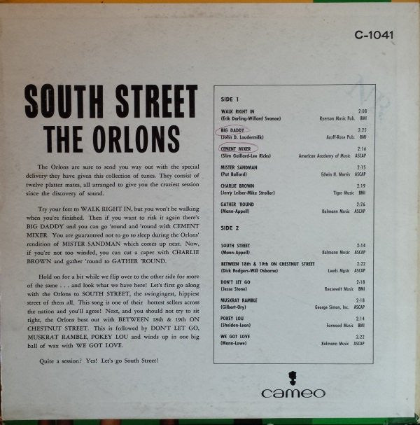 The Orlons - South Street By The Orlons