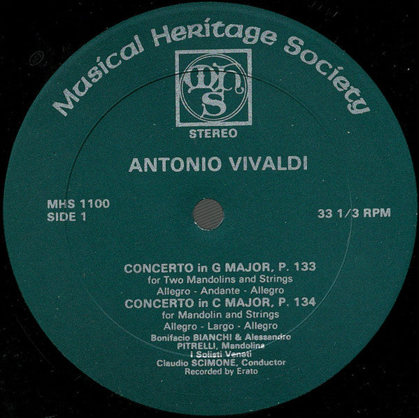 Antonio Vivaldi, Bonifacio Bianchi, Alessandro Pitrelli, Piero Toso, I Solisti Veneti, Claudio Scimone - The Mandolin Concerti And Concerto For Violino Discordato