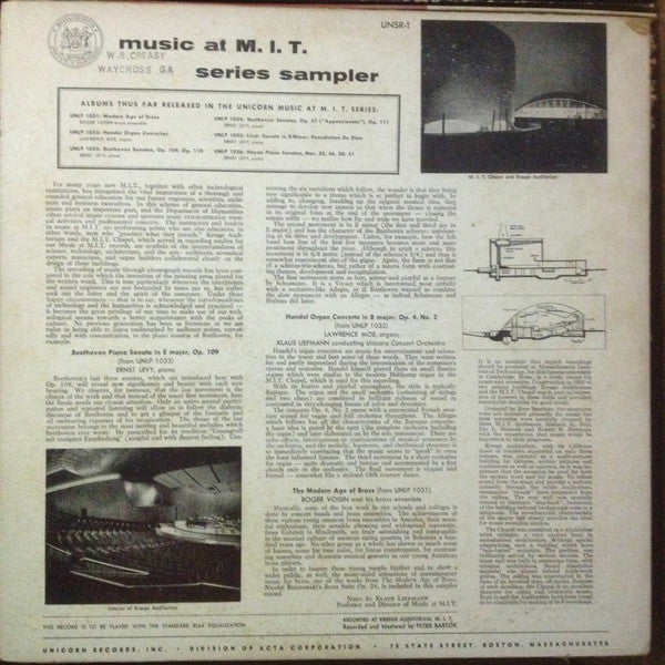 Ludwig van Beethoven, Nicolai Berezowsky, Georg Friedrich Händel - Music At M.I.T. Series Sampler