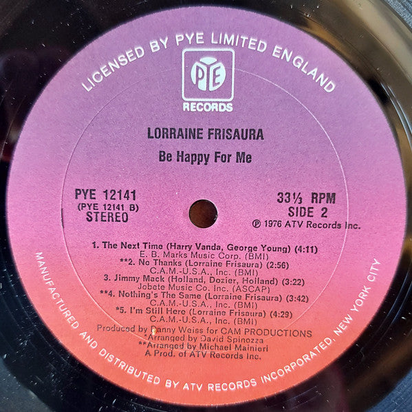 Lorraine Frisaura - Be Happy For Me