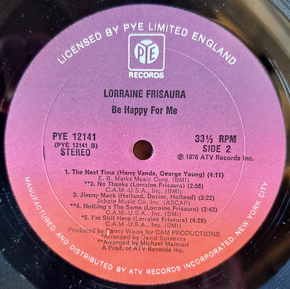 Lorraine Frisaura - Be Happy For Me