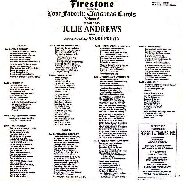 Julie Andrews, André Previn, The Firestone Orchestra And Chorus - Your Favorite Christmas Carols Volume 5