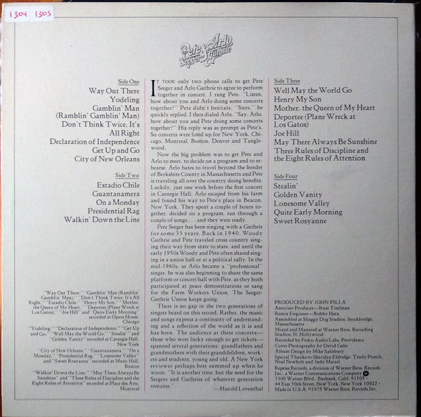 Pete Seeger & Arlo Guthrie Together In Concert - secondary