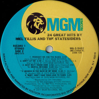 24 Great Hits By Mel Tillis And The Statesiders - secondary