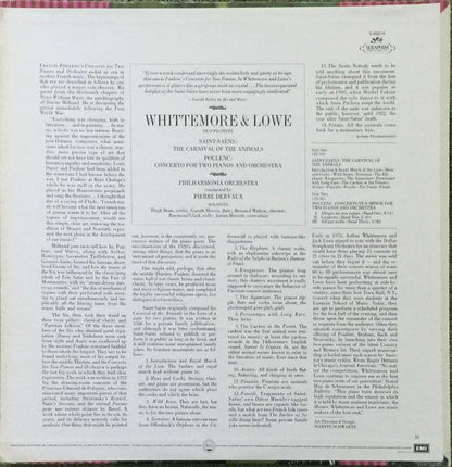Whittemore & Lowe, Camille Saint-Saëns, Francis Poulenc, Philharmonia Orchestra, Pierre Dervaux - The Carnival Of The Animals / Concerto For Two Pianos And Orchestra