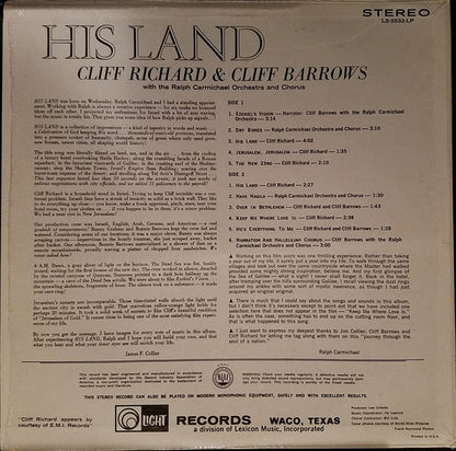 Cliff Richard, Cliff Barrows, Ralph Carmichael Orchestra, The Ralph Carmichael Singers - His Land