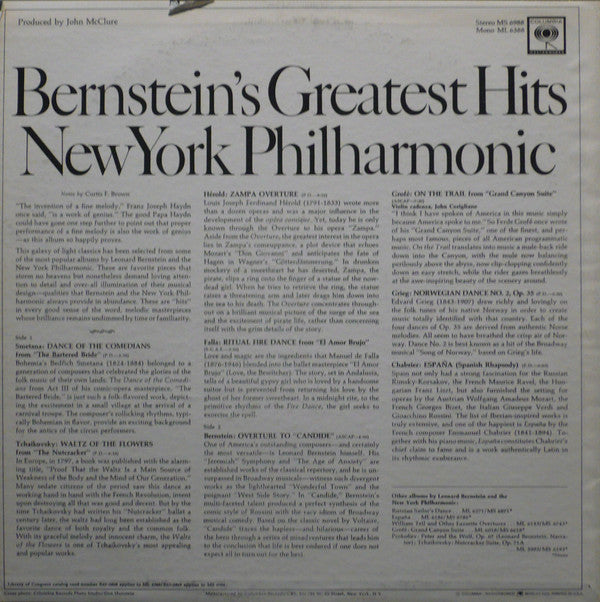 The New York Philharmonic Orchestra - Bernstein's Greatest Hits