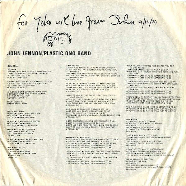 John Lennon / Plastic Ono Band - secondary