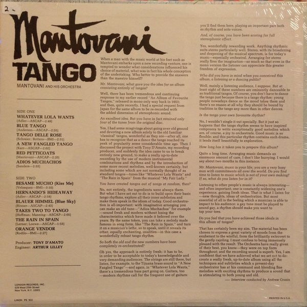 Mantovani And His Orchestra - Mantovani Tango