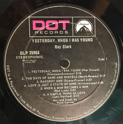 Yesterday, When I Was Young - secondary