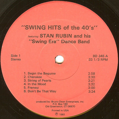 Stan Rubin And His Swing Era Dance Band - Swing Hits Of The 40s