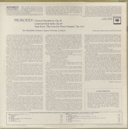 Sergei Prokofiev, The Philadelphia Orchestra, Eugene Ormandy - Classical Symphony / The Love For Three Oranges Suite / Lieutenant Kijé Suite