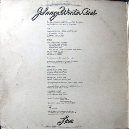 Live Johnny Winter And - secondary