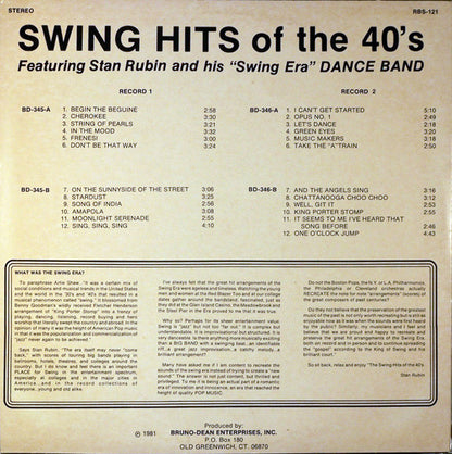 Stan Rubin And His Swing Era Dance Band - Swing Hits Of The 40s