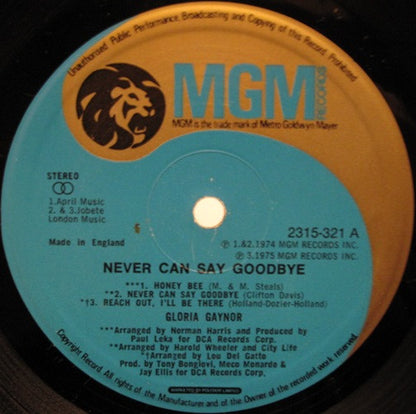 Gloria Gaynor - Never Can Say Goodbye