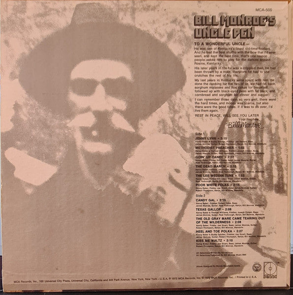 Bill Monroe's Uncle Pen - secondary