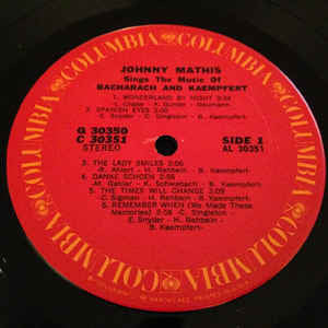 Johnny Mathis Sings The Music Of Bacharach & Kaempfert - secondary