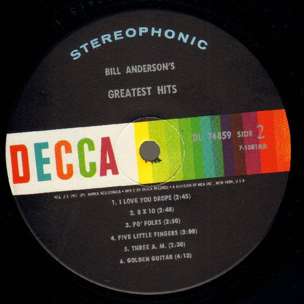 Bill Anderson's Greatest Hits - secondary