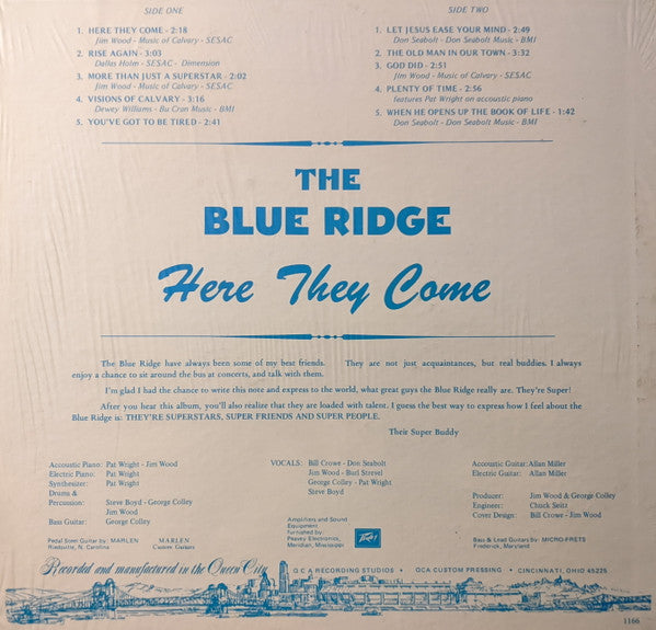The Blue Ridge Quartet - Here They Come