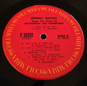 Johnny Mathis Sings The Music Of Bacharach & Kaempfert - secondary