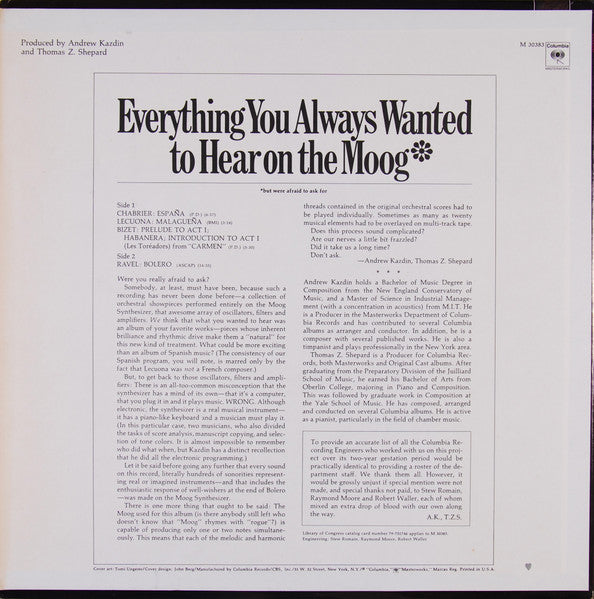 Everything You Always Wanted To Hear On The Moog (But Were Afraid To Ask For) - secondary