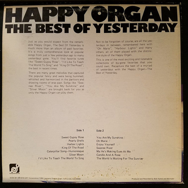 Happy Organ - The Best Of Yesterday