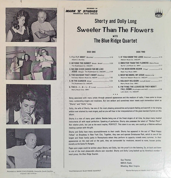 Shorty & Dolly Long, The Blue Ridge Quartet - Sweeter Than The Flowers