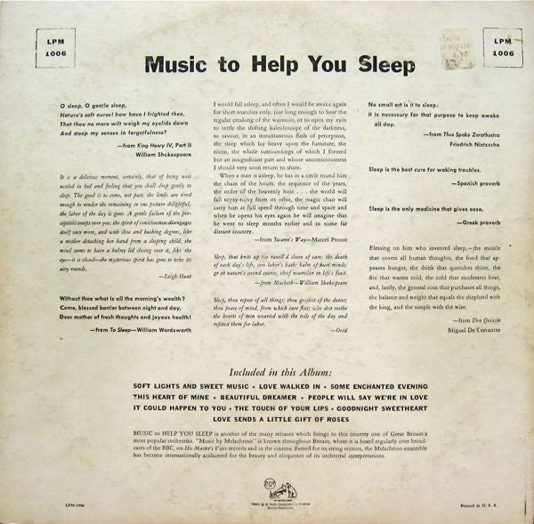 The Melachrino Strings - Music To Help You Sleep