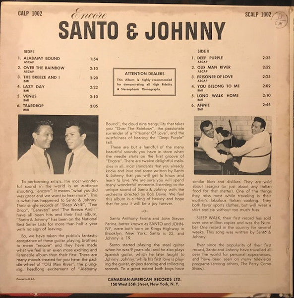 Santo & Johnny - Encore