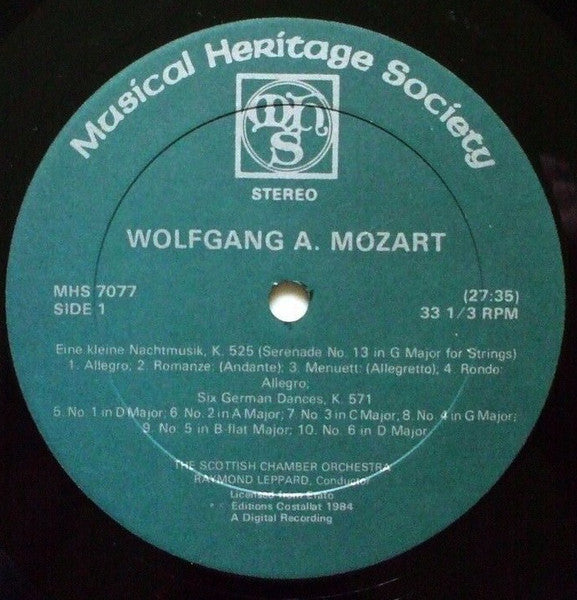 Wolfgang Amadeus Mozart, Scottish Chamber Orchestra, Raymond Leppard - Eine Kleine Nachtmusik, K. 525; Six German Dances, K. 571, Les Petits Riens, K. 299b