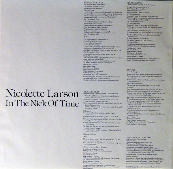 Nicolette Larson - In The Nick Of Time