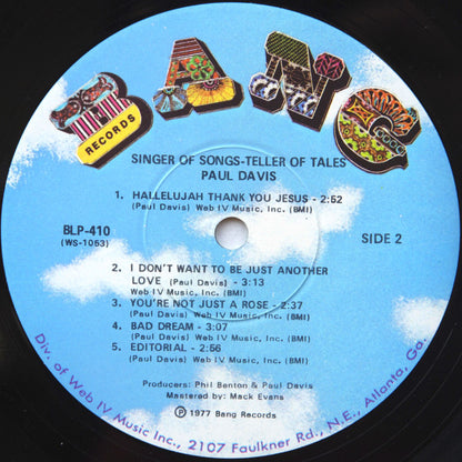 Paul Davis - Singer Of Songs - Teller Of Tales