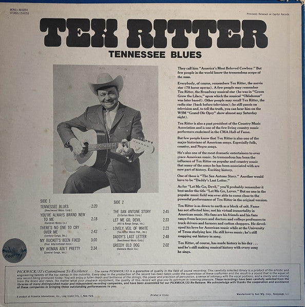 Tex Ritter - Tennessee Blues