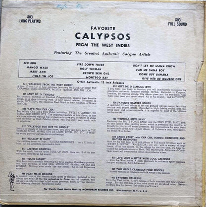 Various - Favorite Calypsos From The West Indies