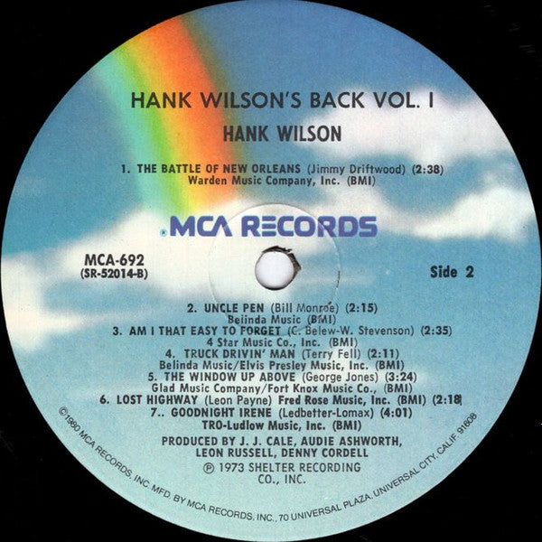 Hank Wilson's Back Vol. I - secondary