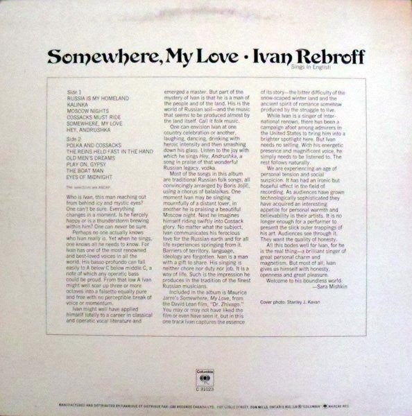 Ivan Rebroff - Somewhere, My Love