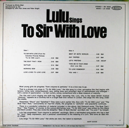 Lulu Sings To Sir With Love - secondary