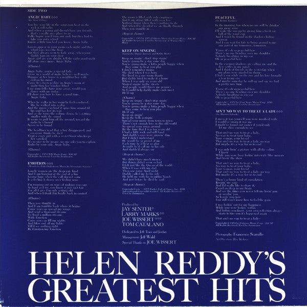 Helen Reddy's Greatest Hits - secondary